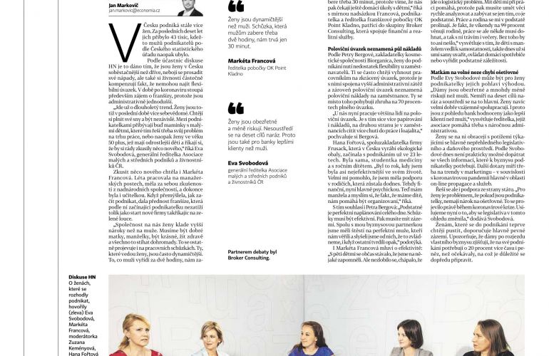Debata Hospodářských novin: Ženy, byznys, rodina